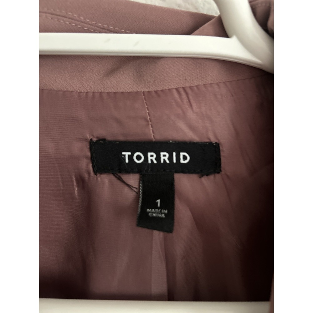 Torrid Twill A-Line Trench Coat Womens Size 1 Dusty Rose Pink - Picture 3 of 9